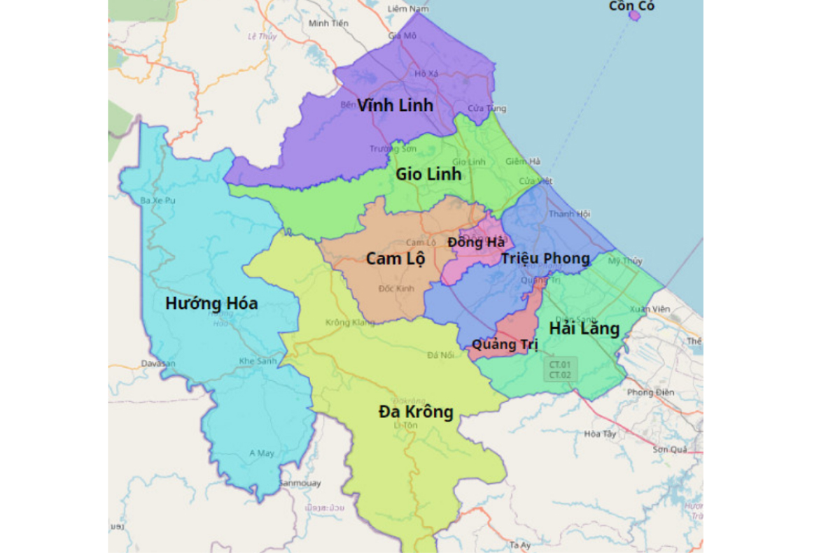Bản đồ tỉnh Quảng Trị Mới