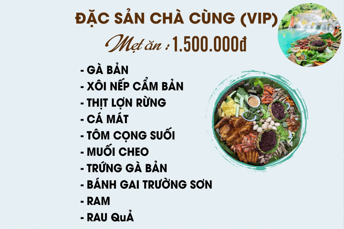 Menu suối Chà Cùng có gì đặc biệt?